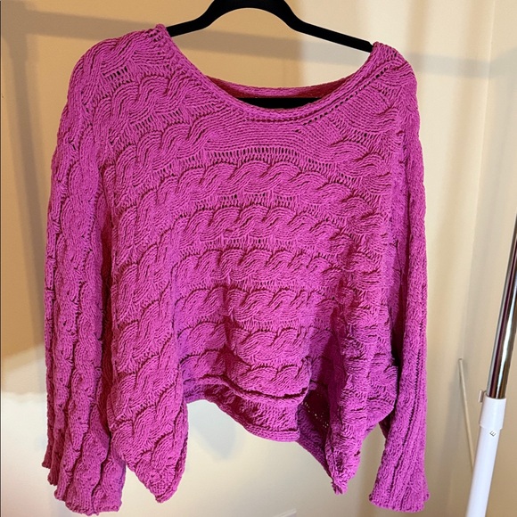 POL Sweaters - POL Fuchsia Cable Knit Sweater